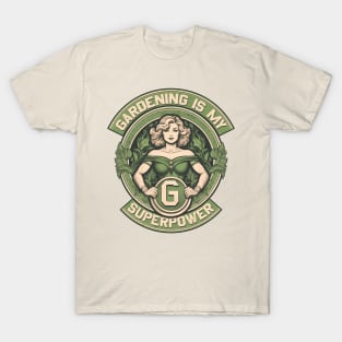 Gardening Is My Superpower - Vintage Garden Female Superhero T-Shirt